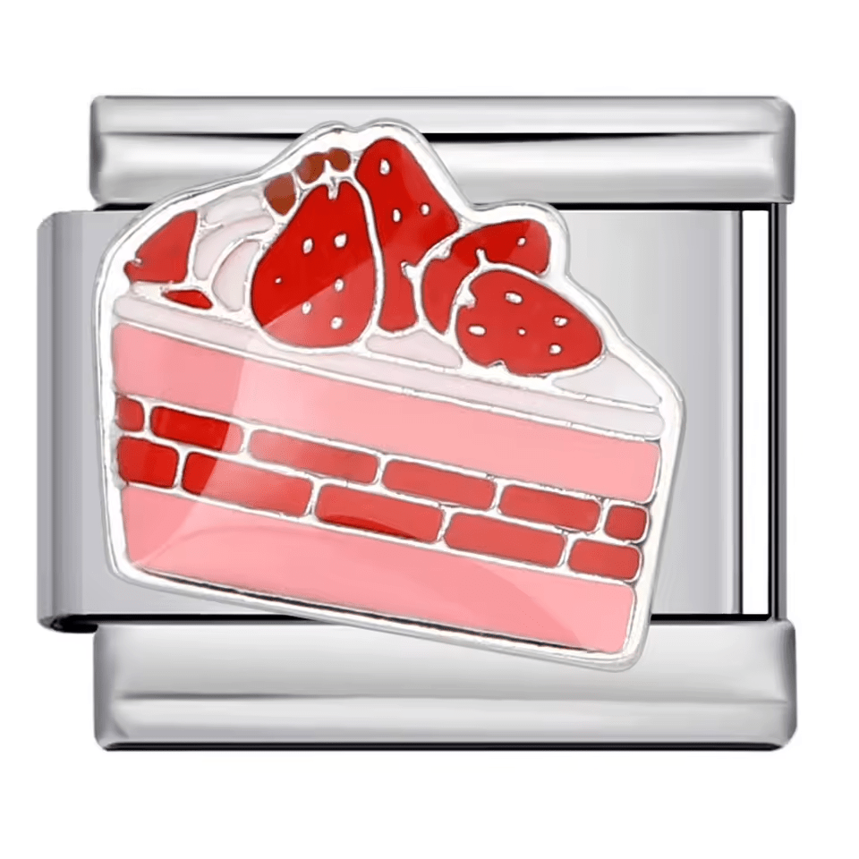 Slice Of Strawberry Cake - – Italian Charm Bracelet by Charmette