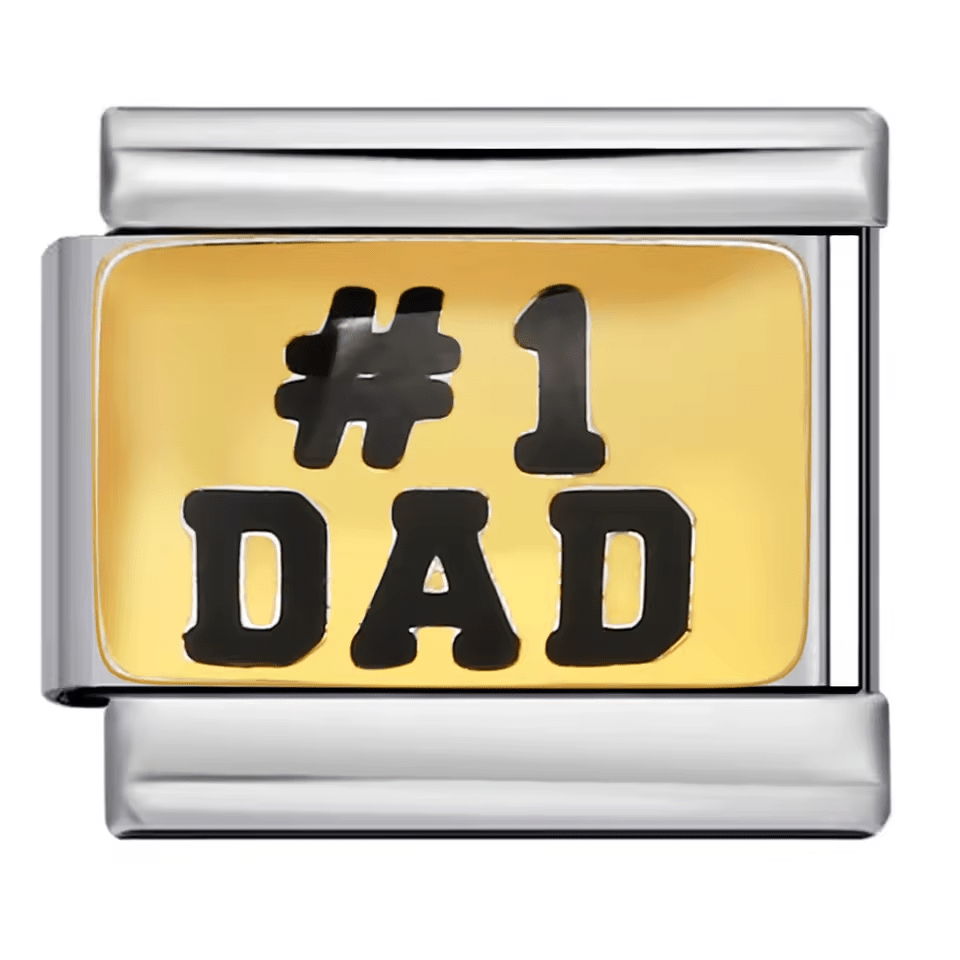 #1 Dad 9mm Italian charm compatible with all Italian charm bracelets