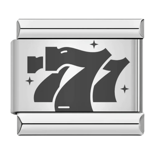 777 lucky number Italian charm 9mm bracelet link