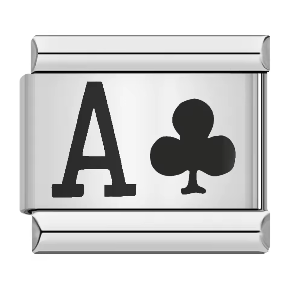 Ace of Clubs symbol Italian charm 9mm playing card club Italian charm link