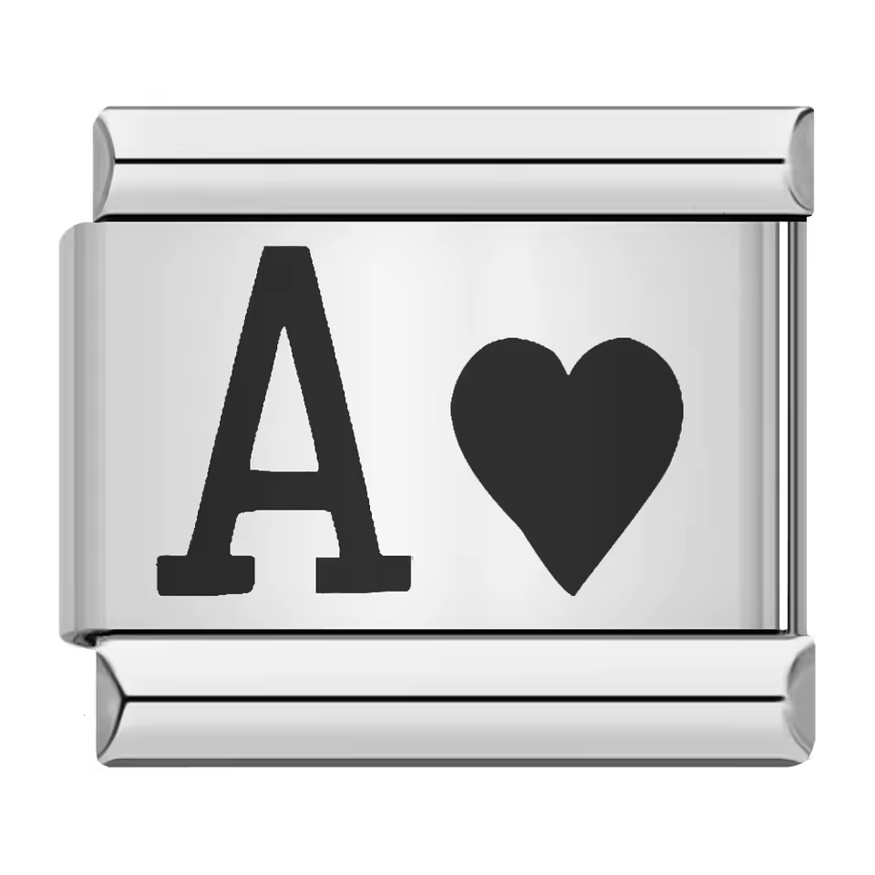 Ace of Hearts symbol Italian charm 9mm playing card heart Italian charm link