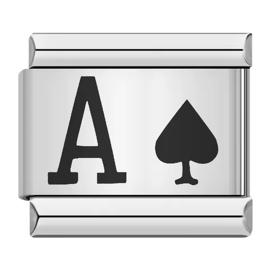 Ace of Spades symbol Italian charm 9mm playing card spade Italian charm link