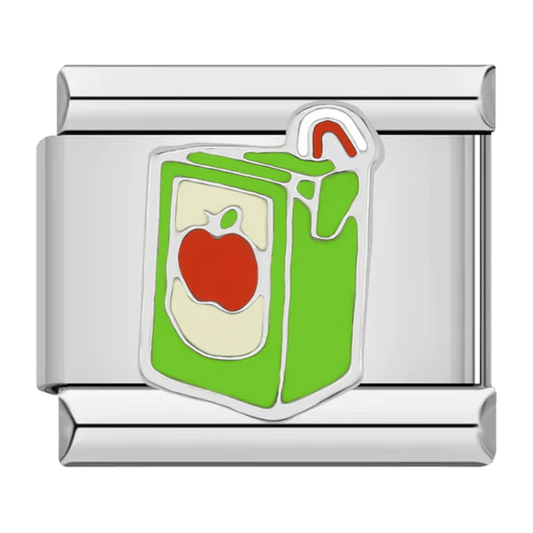 Apple Juice Box Italian charm 9mm green drink carton design