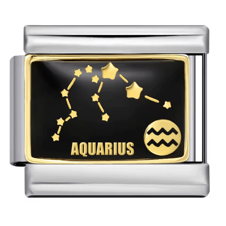 Aquarius zodiac Italian charm 9mm with constellation design