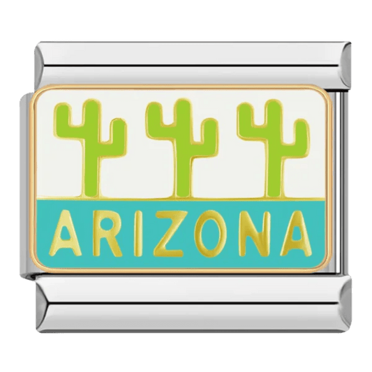 Arizona desert cactus Italian charm 9mm travel state charm