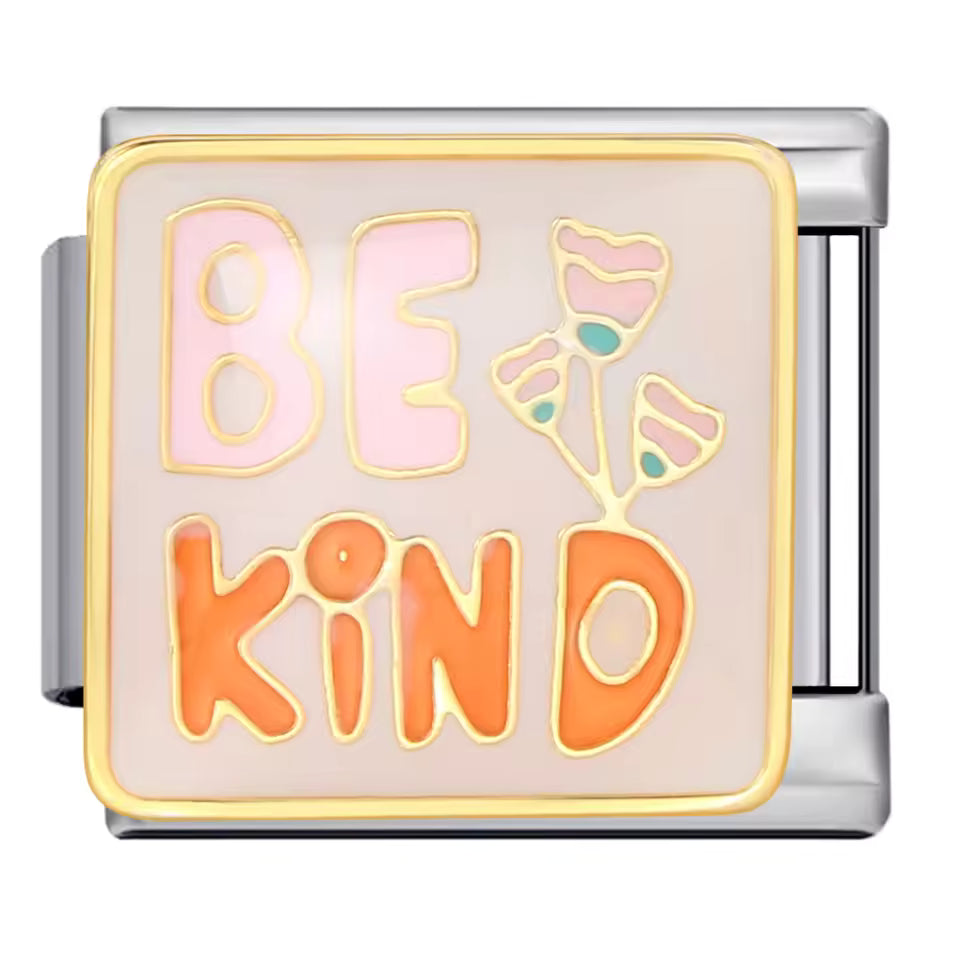 Be Kind pastel positive message Italian charm 9mm