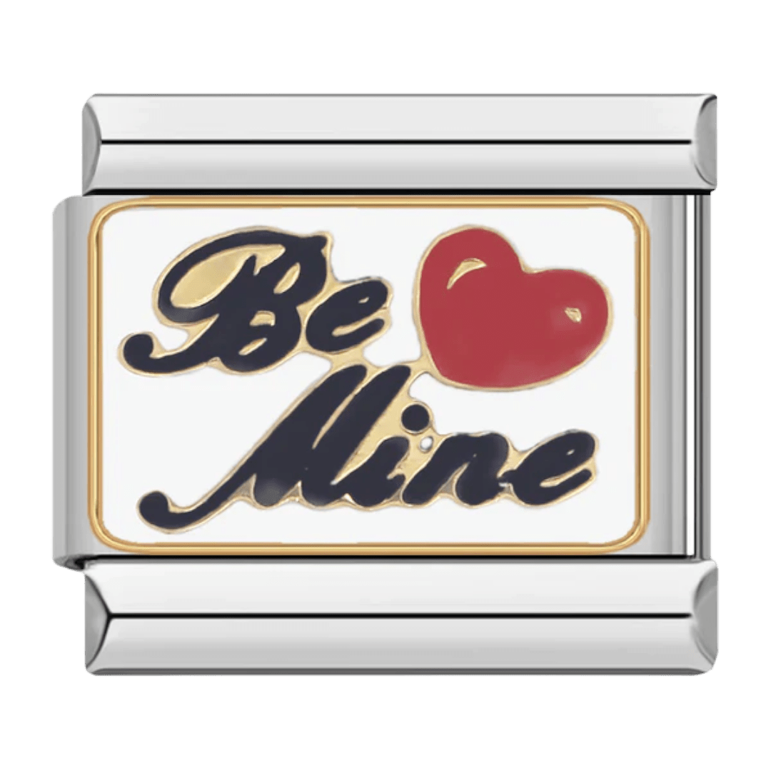 Be Mine Italian charm on silver bracelet romantic Y2K jewelry aesthetic