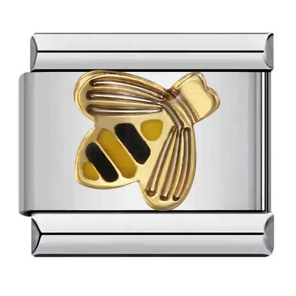 Bee Italian charm 9mm gold bee design