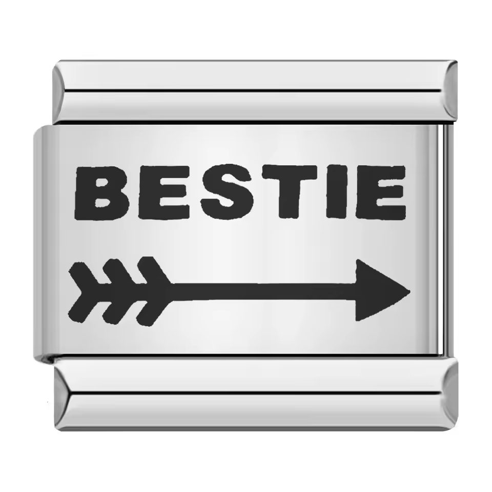 Bestie Italian charm 9mm stainless steel bracelet link