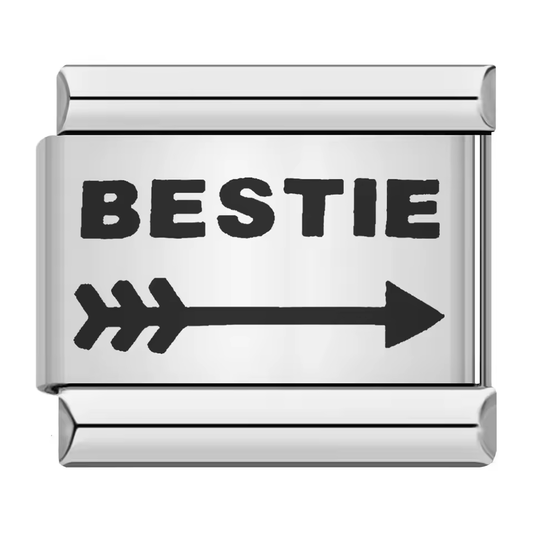 Bestie Italian charm 9mm stainless steel bracelet link