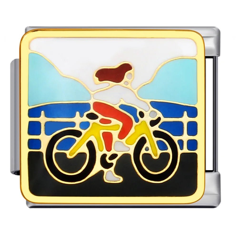 Bicycle ride Italian charm 9mm cycling Italian charm link