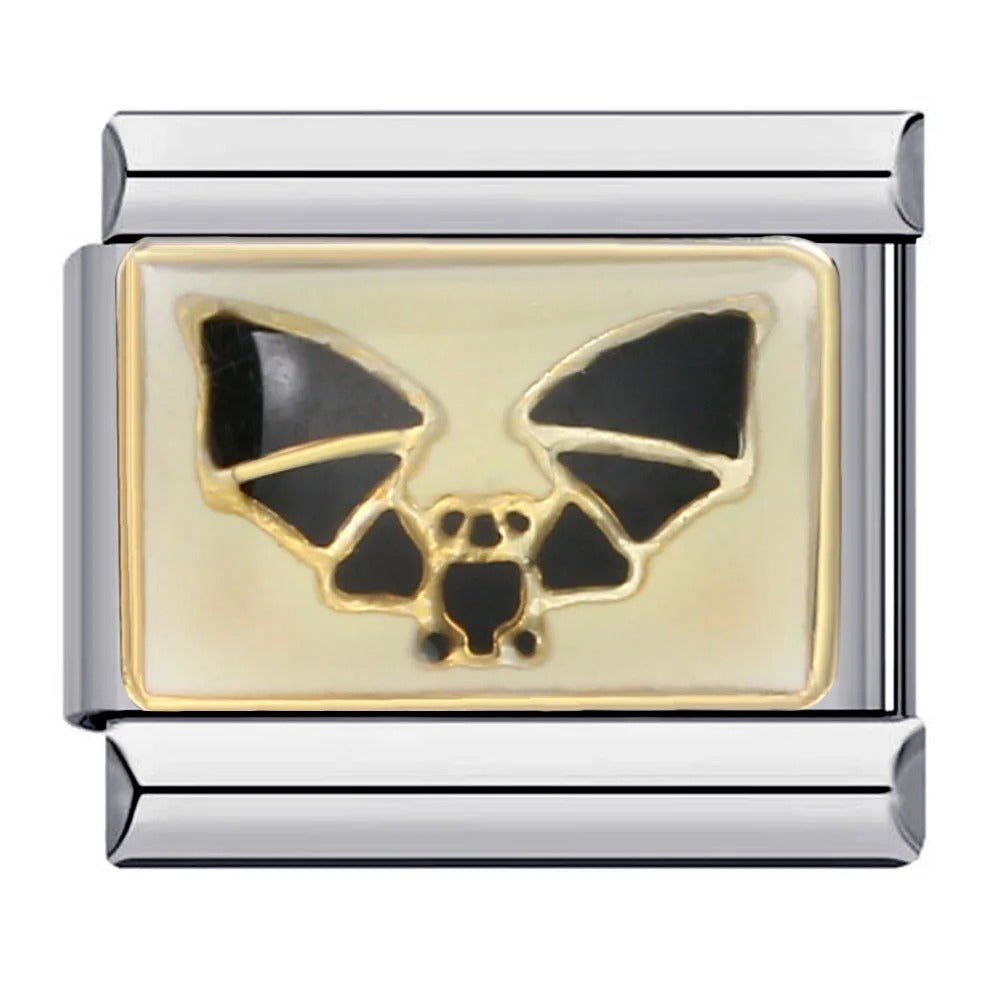 Black bat silhouette Italian charm 9mm