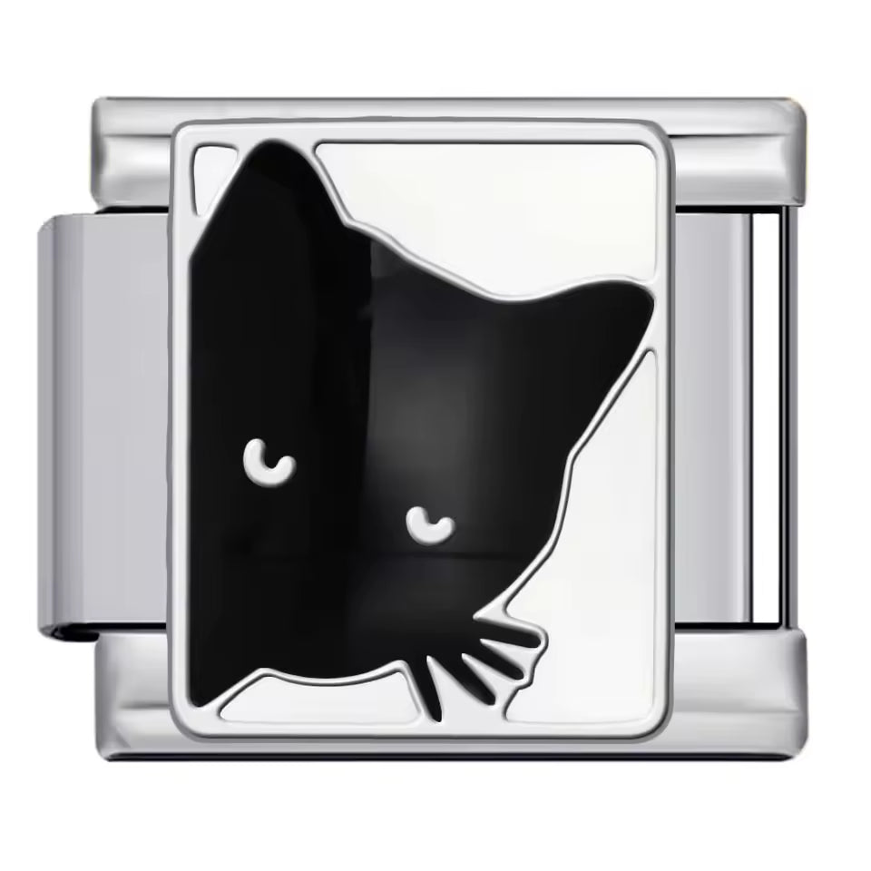 Black cat Italian charm 9mm