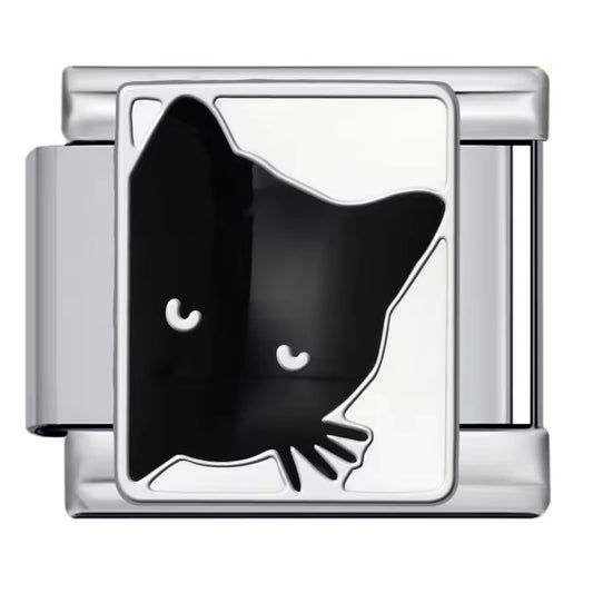 Black cat Italian charm 9mm
