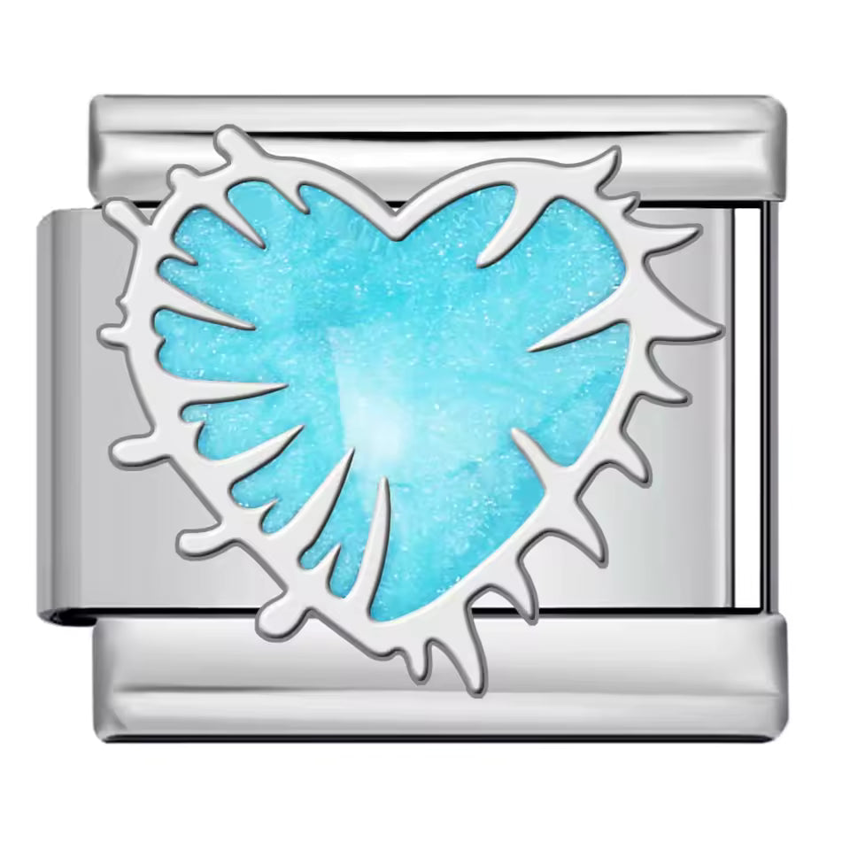 Blue heart Italian charm 9mm