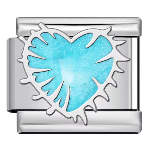 Blue heart Italian charm 9mm