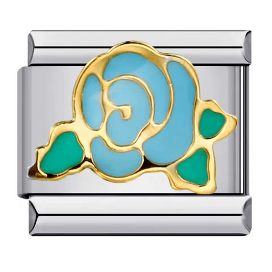 Blue rose Italian charm 9mm