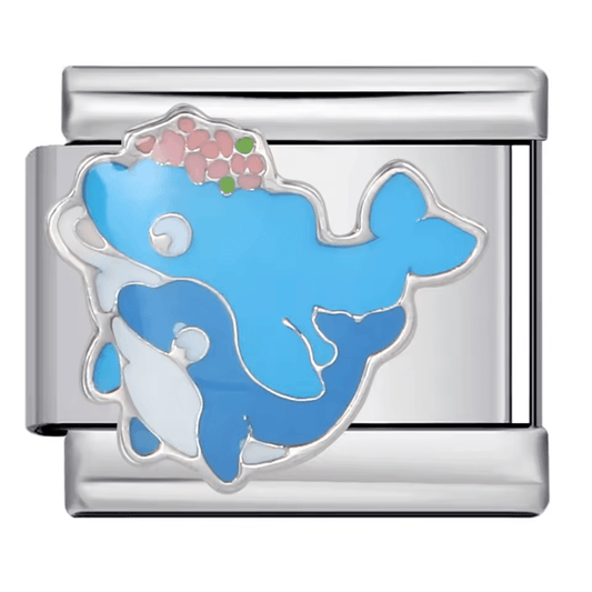 Blue whale Italian charm 9mm ocean animal charm