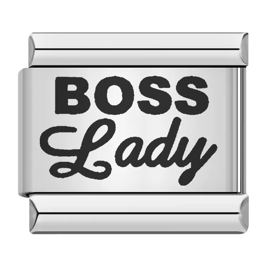 Boss Lady text Italian charm 9mm statement Italian charm link