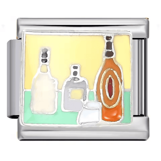 Bottle scene Italian charm 9mm with colorful bottle design