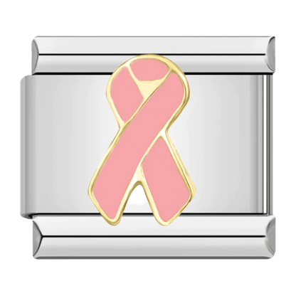 Breast cancer awareness 9mm Italian charm by Charmette compatible with all Italian charm bracelets