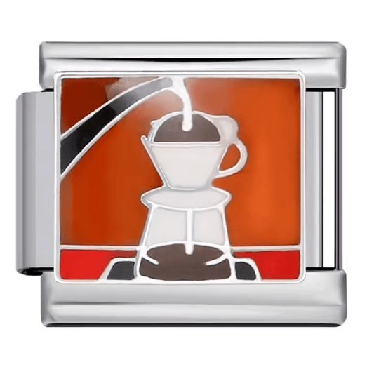 Brewing coffee Italian charm 9mm pour over coffee design