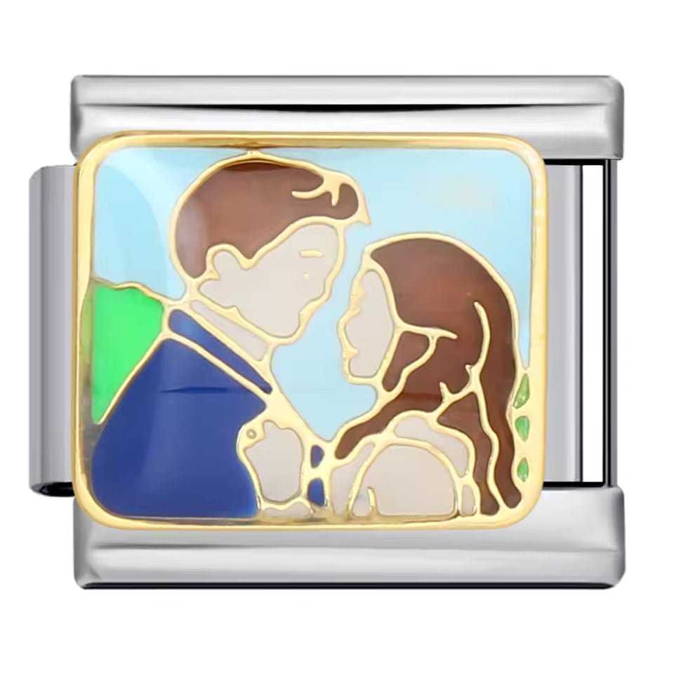 Bride and groom Italian charm 9mm