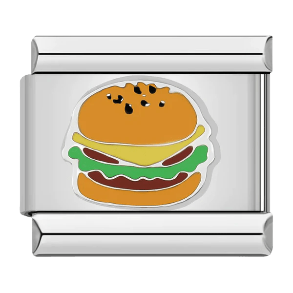 Burger Italian charm 9mm hamburger design