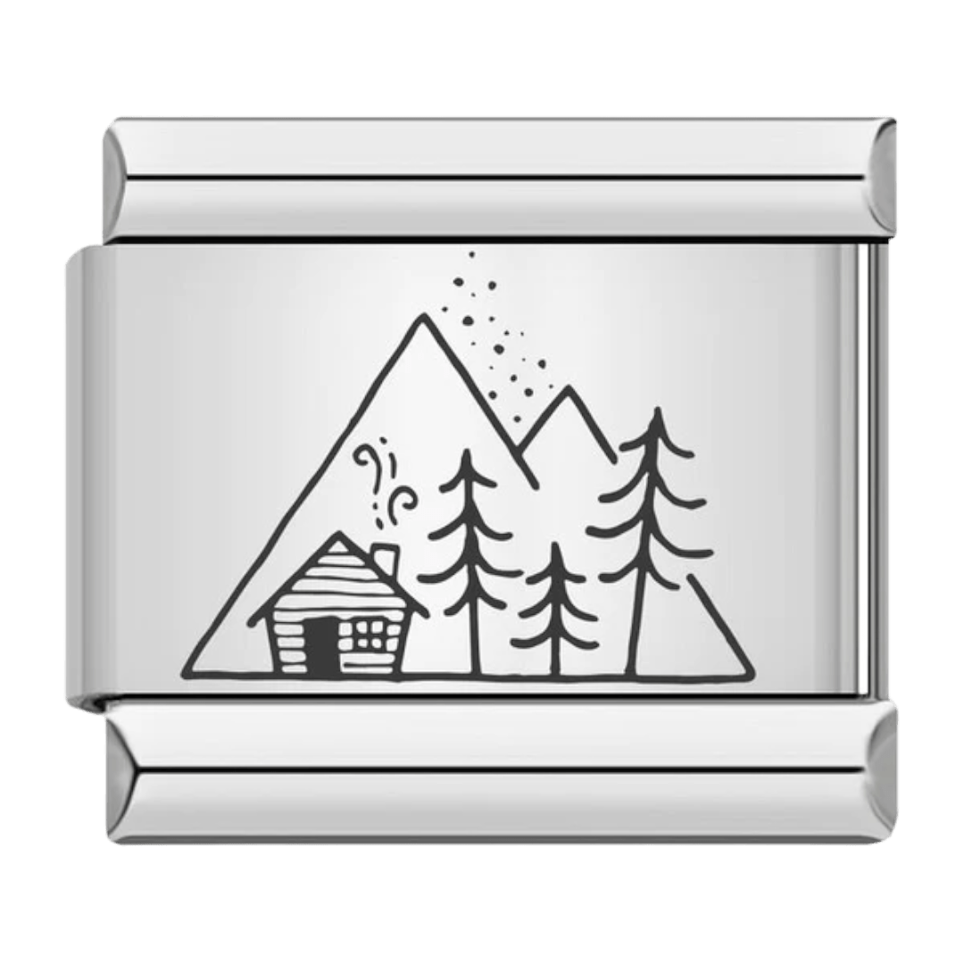 Cabin in the woods Italian charm 9mm mountain cabin charm for Italian charm bracelet