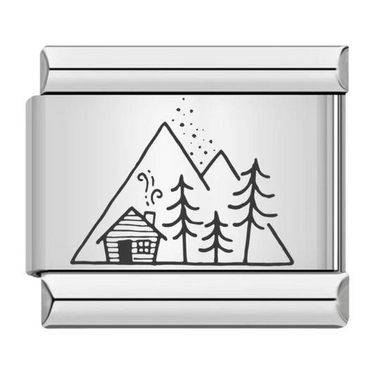 Cabin in the woods Italian charm 9mm mountain cabin charm for Italian charm bracelet