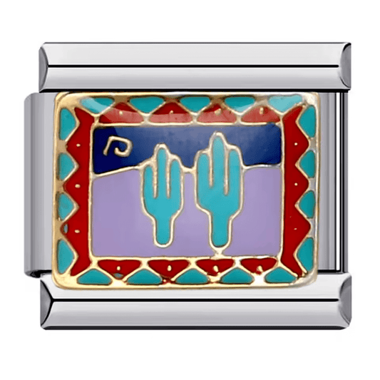 Cactus Italian charm 9mm desert enamel charm