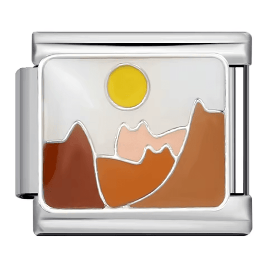 Cat and sun landscape Italian charm 9mm cat outdoors Italian charm link