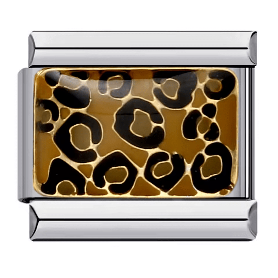 Cheetah Print 9mm Italian charm compatible with all Italian charm bracelets