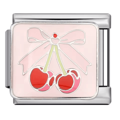 Cherry bows Italian charm for 9mm Italian charm bracelet by Charmette