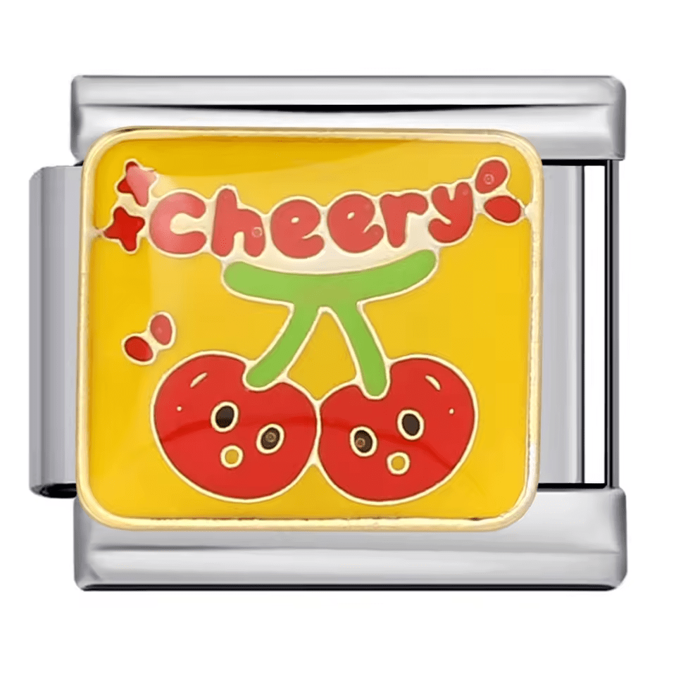 Cherry fruit graphic Italian charm 9mm food design