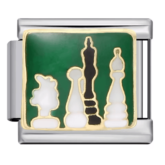 Chess Italian charm featuring classic chess pieces