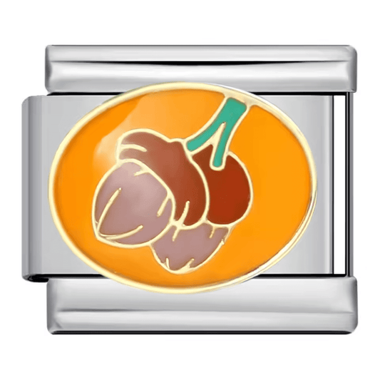 Chestnut nut Italian charm 9mm food and nature design