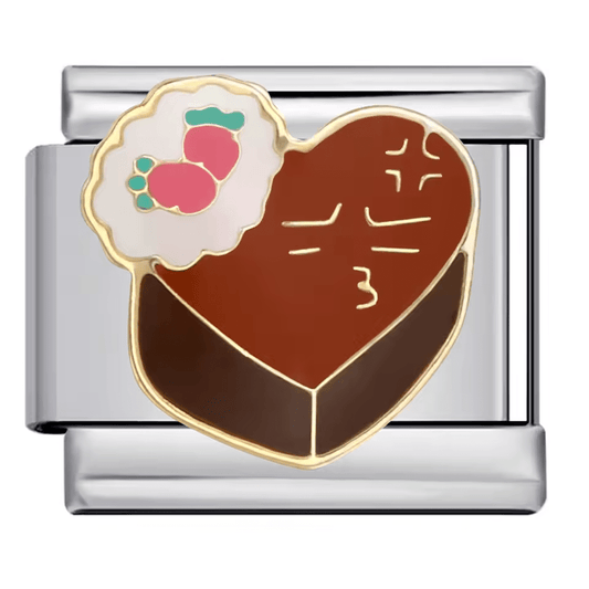 Chocolate cake dessert Italian charm 9mm cake slice Italian charm link