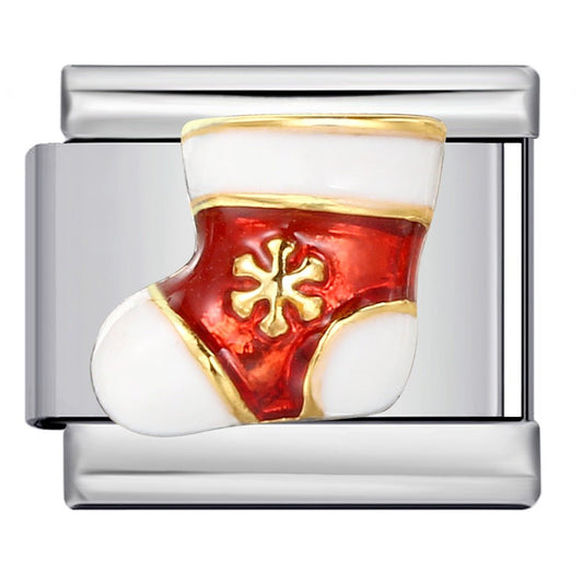 Christmas stocking Italian charm 9mm