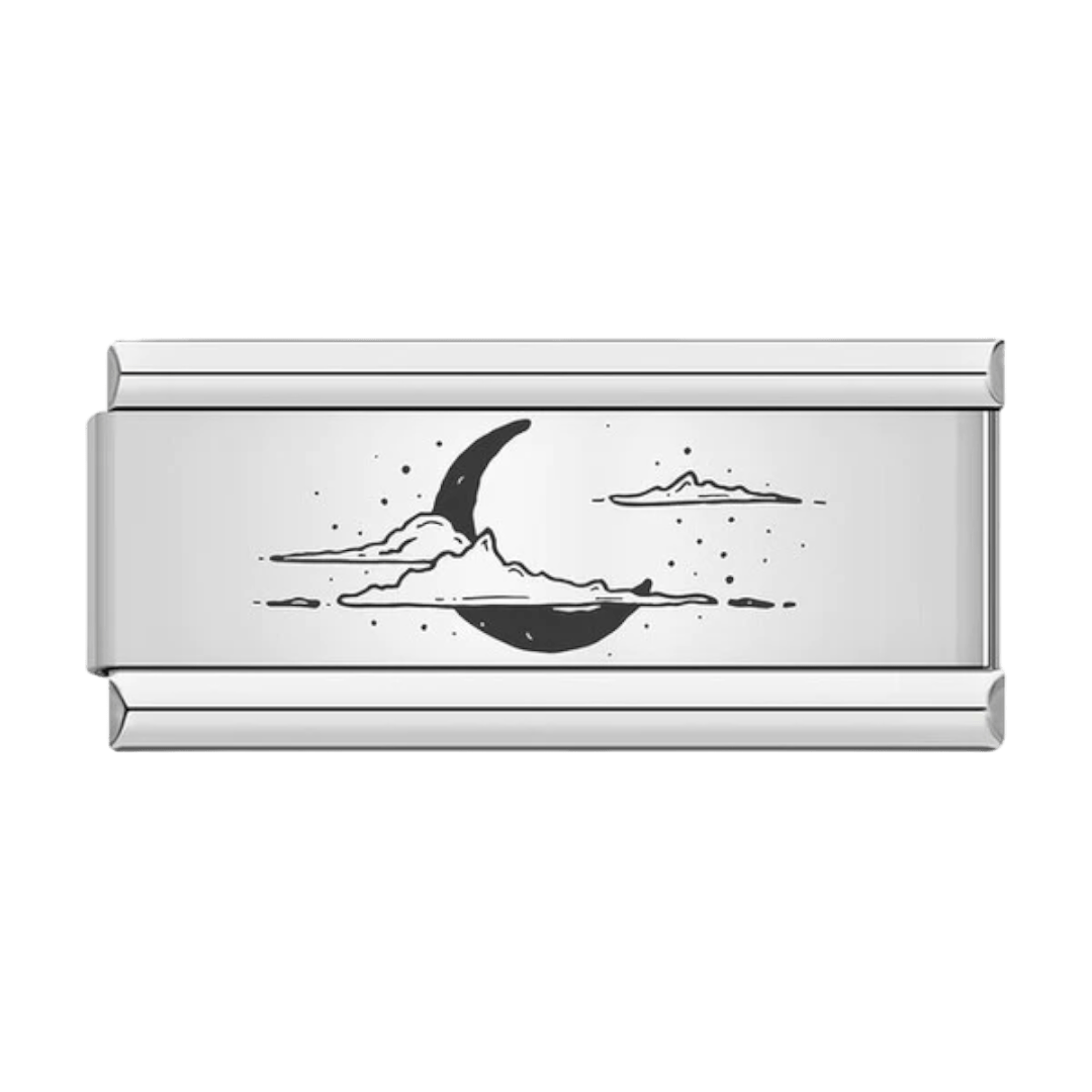 Cloudy night moon Italian charm 9mm moon charm for Italian charm bracelet