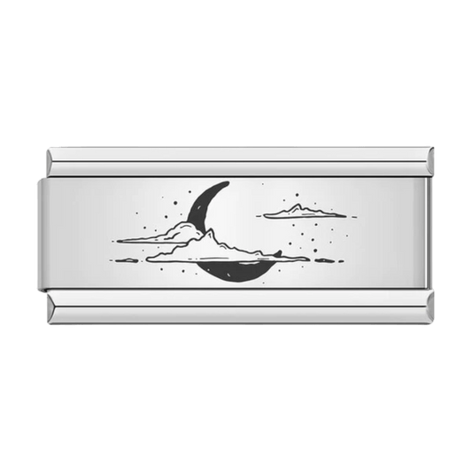 Cloudy night moon Italian charm 9mm moon charm for Italian charm bracelet