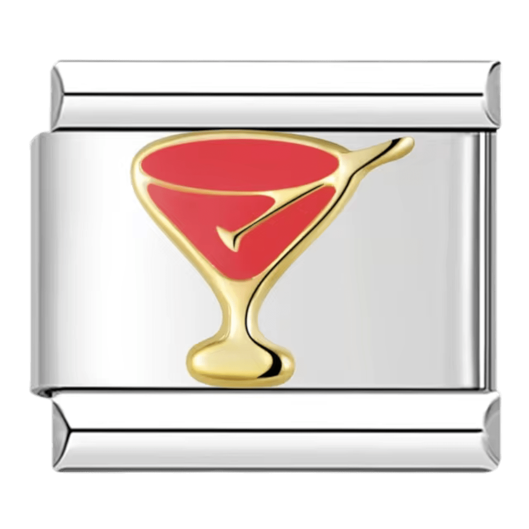 Cocktail 9mm Italian charm by Charmette compatible with all Italian charm bracelets