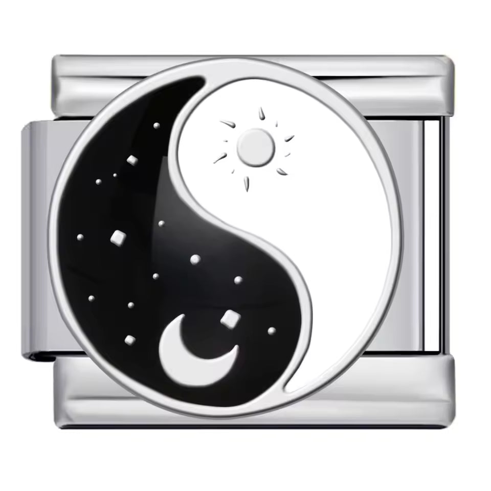 Cosmic yin yang Italian charm 9mm