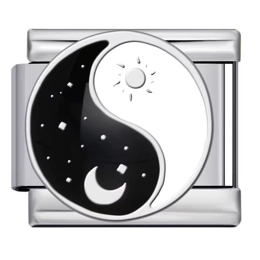 Cosmic yin yang Italian charm 9mm