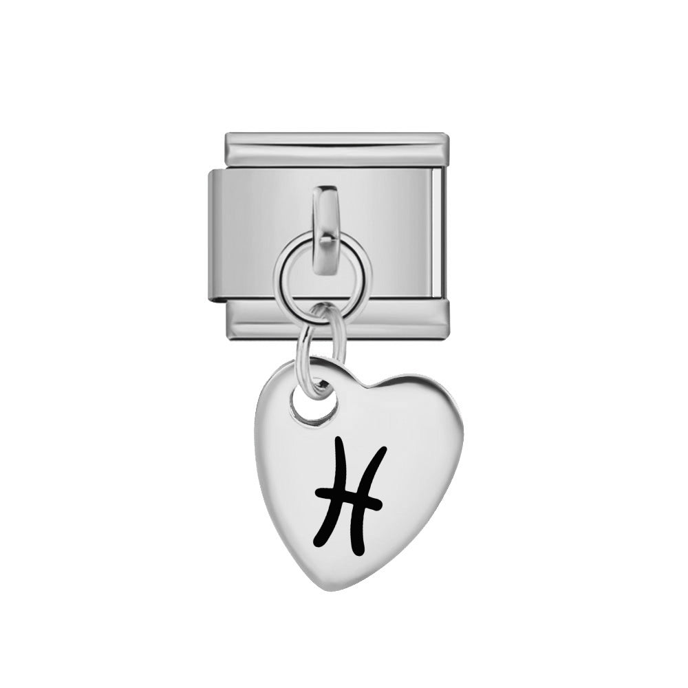 Dangling Pisces 9mm Italian charm by Charmette compatible with all Italian charm bracelets