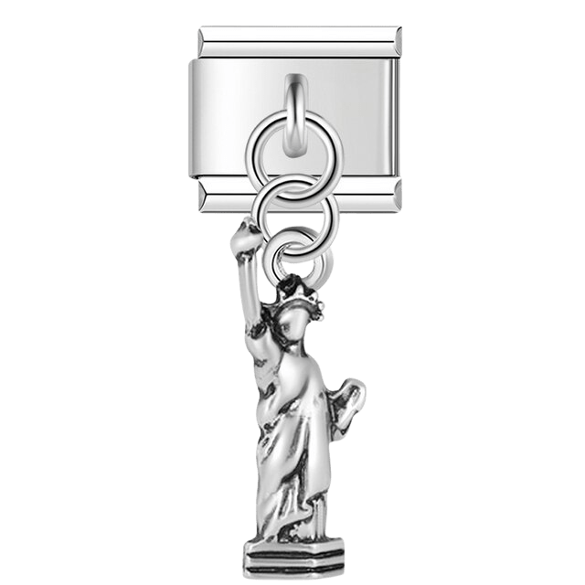 Dangling Statue of Liberty landmark Italian charm 9mm bracelet link