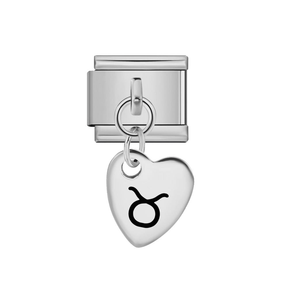 Dangling Taurus 9mm Italian charm by Charmette compatible with all Italian charm bracelets