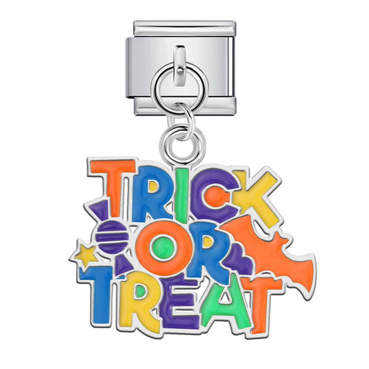 Dangling Trick or Treat Halloween Italian charm 9mm