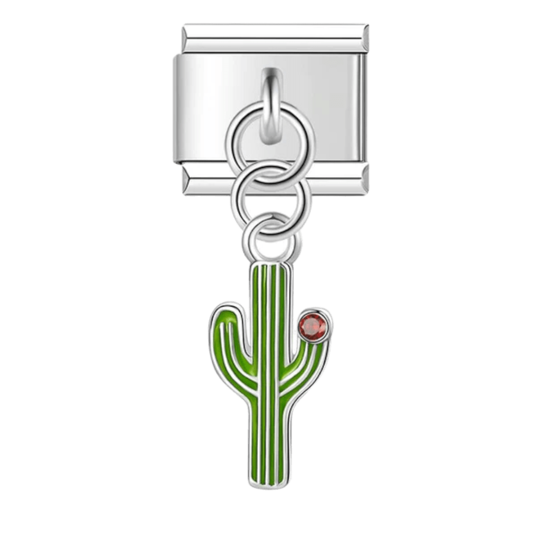 Dangling cactus desert Italian charm 9mm bracelet link