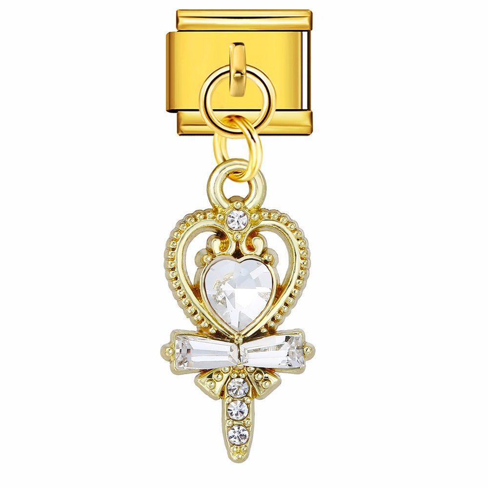 Dangling cross 9mm Italian charm by Charmette compatible with all Italian charm bracelets